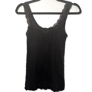 • Polo Ralph Lauren | Black Lace Trim Tank Top Ruffles